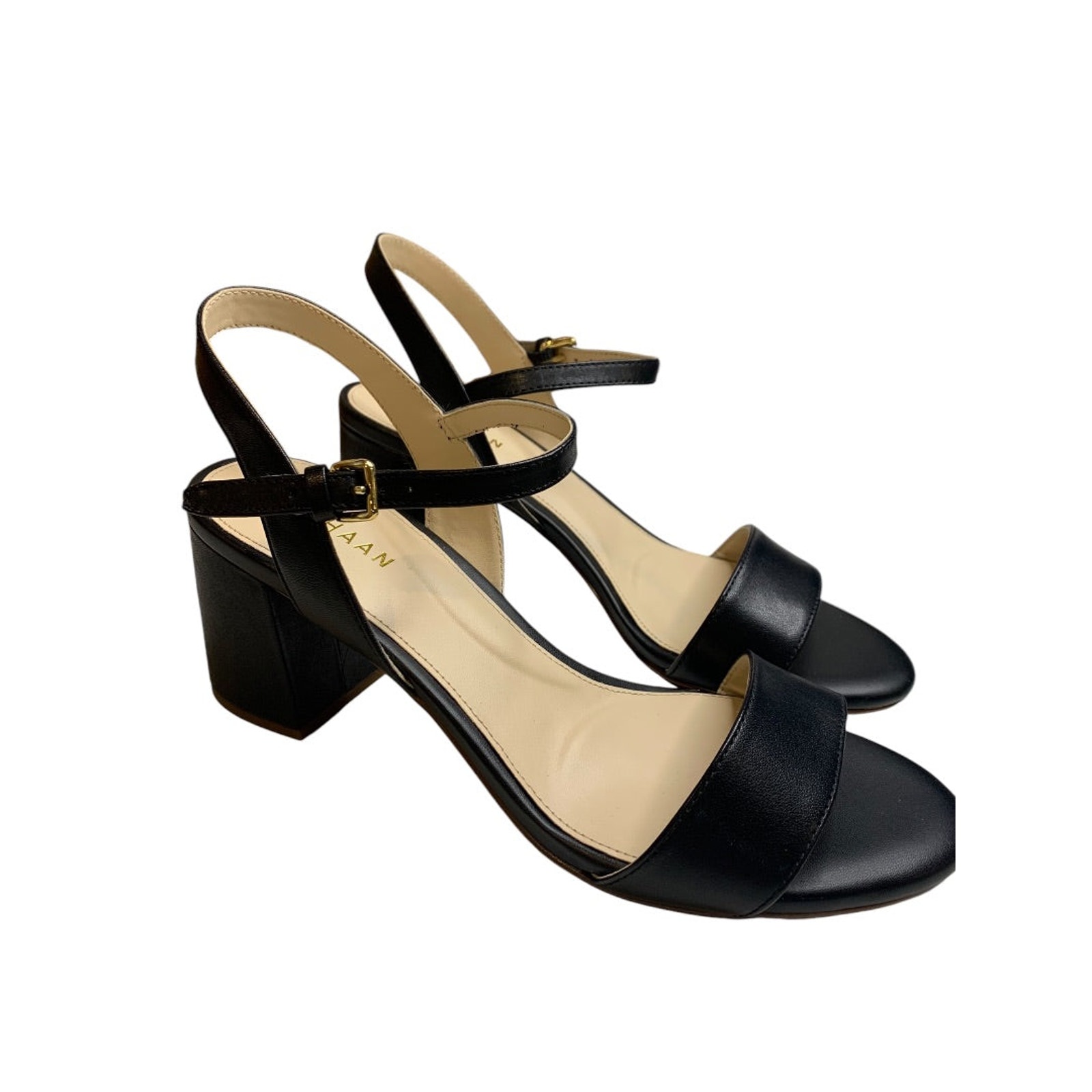 Size 6.5b Cole Haan Womens Josie 2.5 Inch Block Heel Sandal W16489 Black